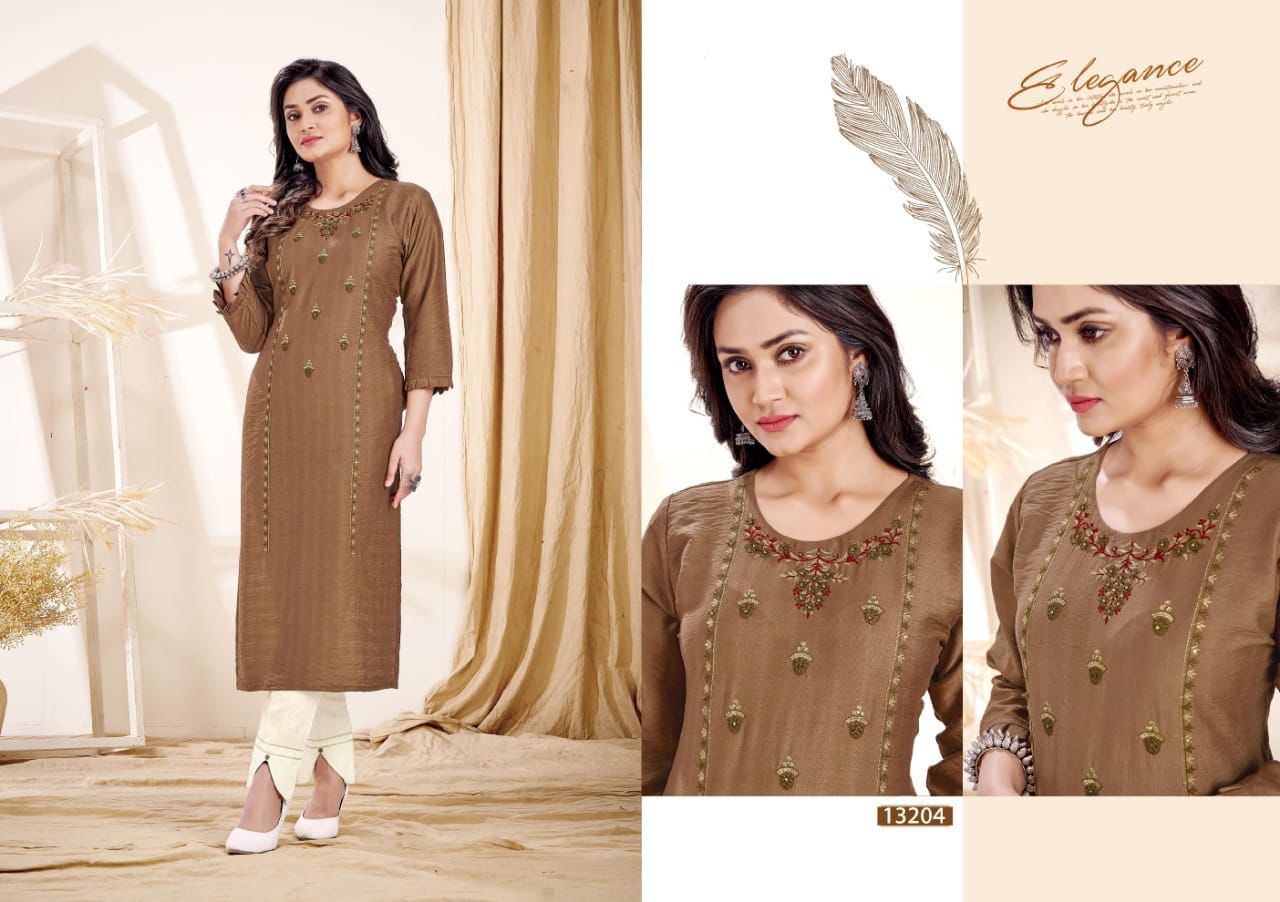 Kalaroop Creamy Rayon Designer Ethnic Wear Latest Kurti Collection
